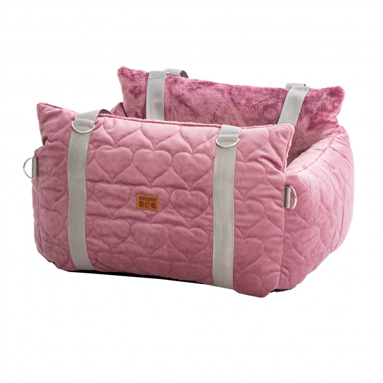 Autosedačka Golden dog 3v1 pre psa 57 x 50 x 36 cm – ružová